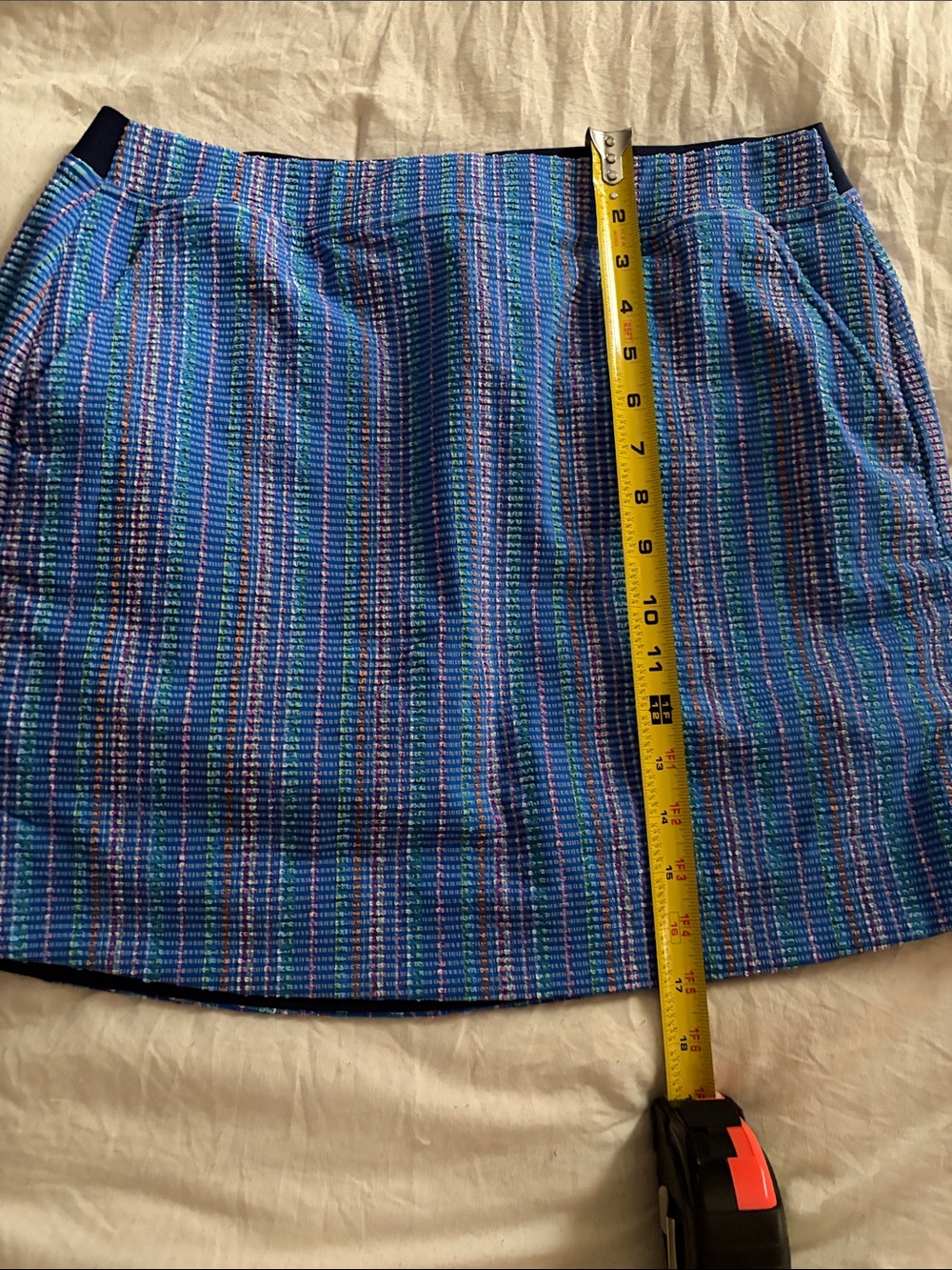 POLO Golf Ralph Lauren Skort Skirt Medium Blue Green Pink Stripe Pockets NWOT
